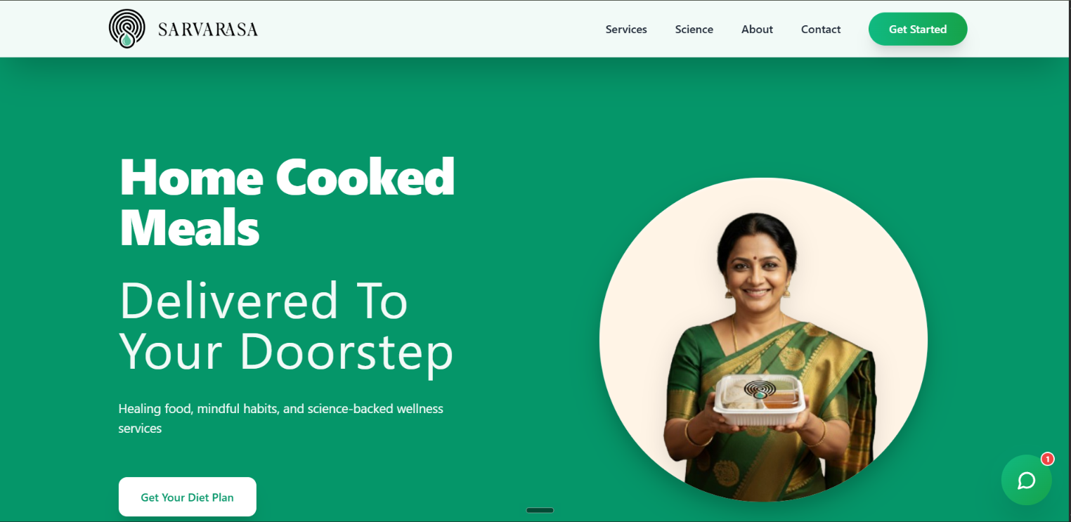Sarvarasa website header screenshot